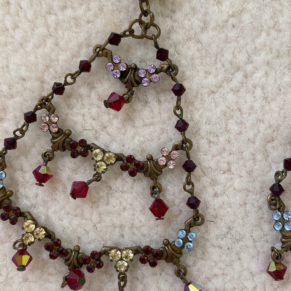 Sorrelli Vintage Tiered Chandelier Swarovski Crystal Statement Earrings - Picture 6 of 9